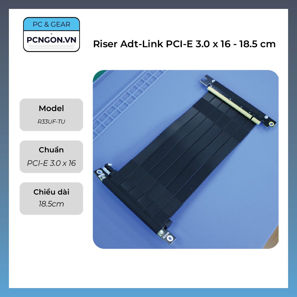 Cáp Nối Dài Vga Riser Adt-link Pci-e 3.0 X 16 - 18.5 Cm - Mới 100%