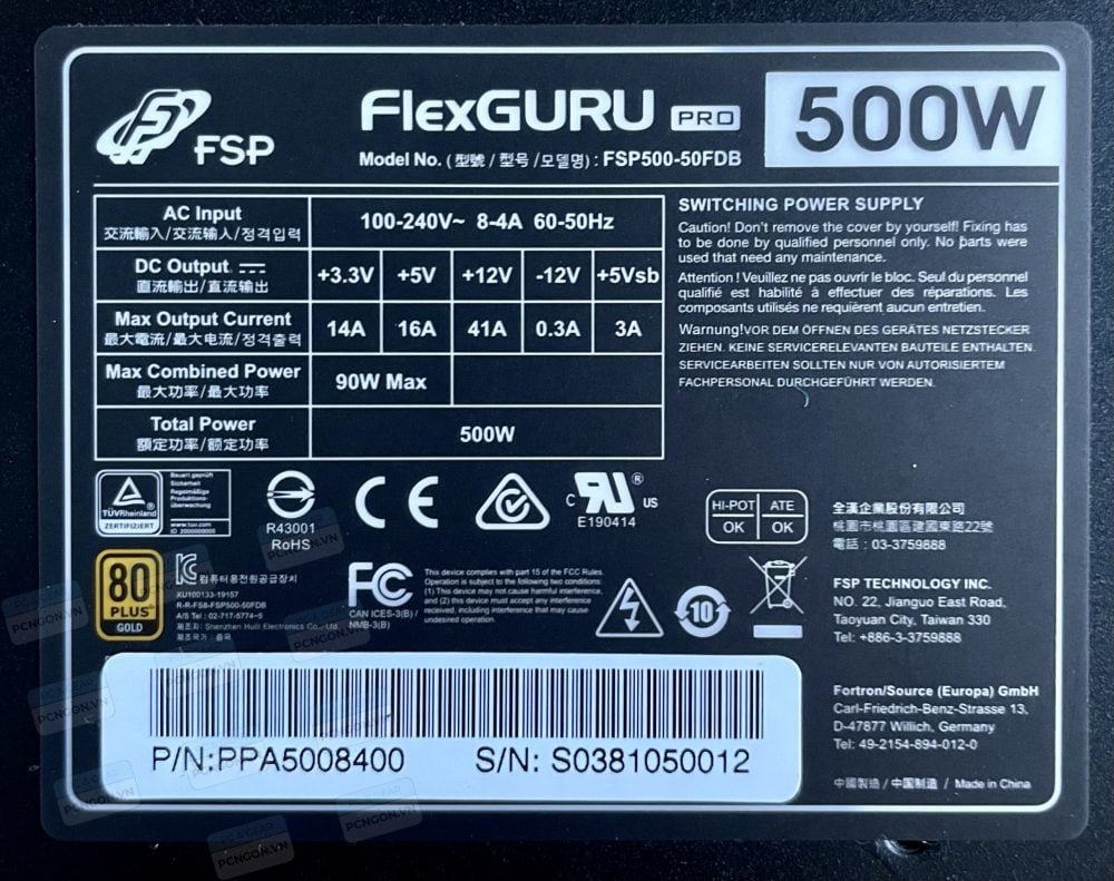 Nguồn Flex Fsp Flexguru 500w Dây Liền 6