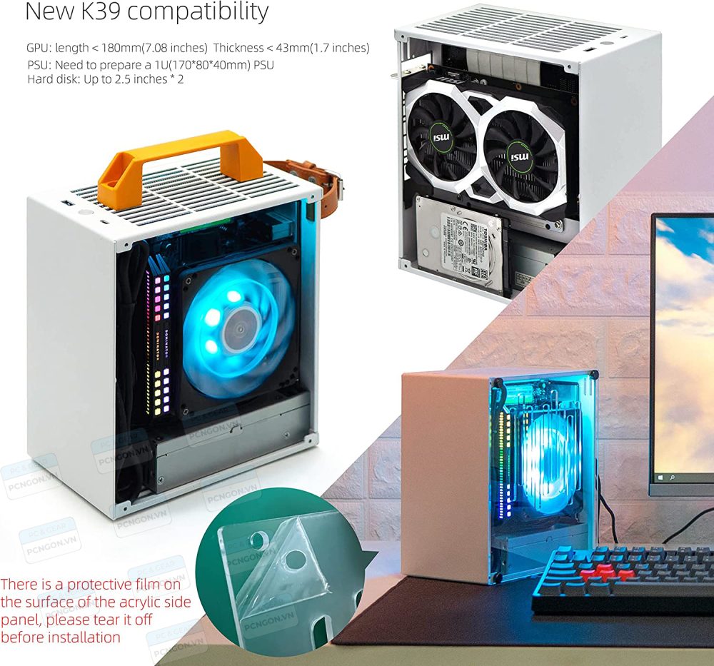 Vỏ Case Máy Tính Mini Itx K39 Sgpc Nhỏ Gọn - Trắng 5