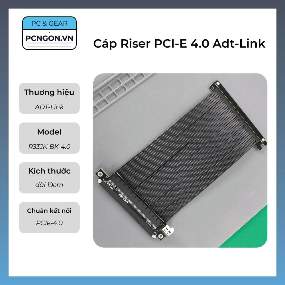 Cáp Riser Pci-e 4.0 Adt-link Dài 19cm