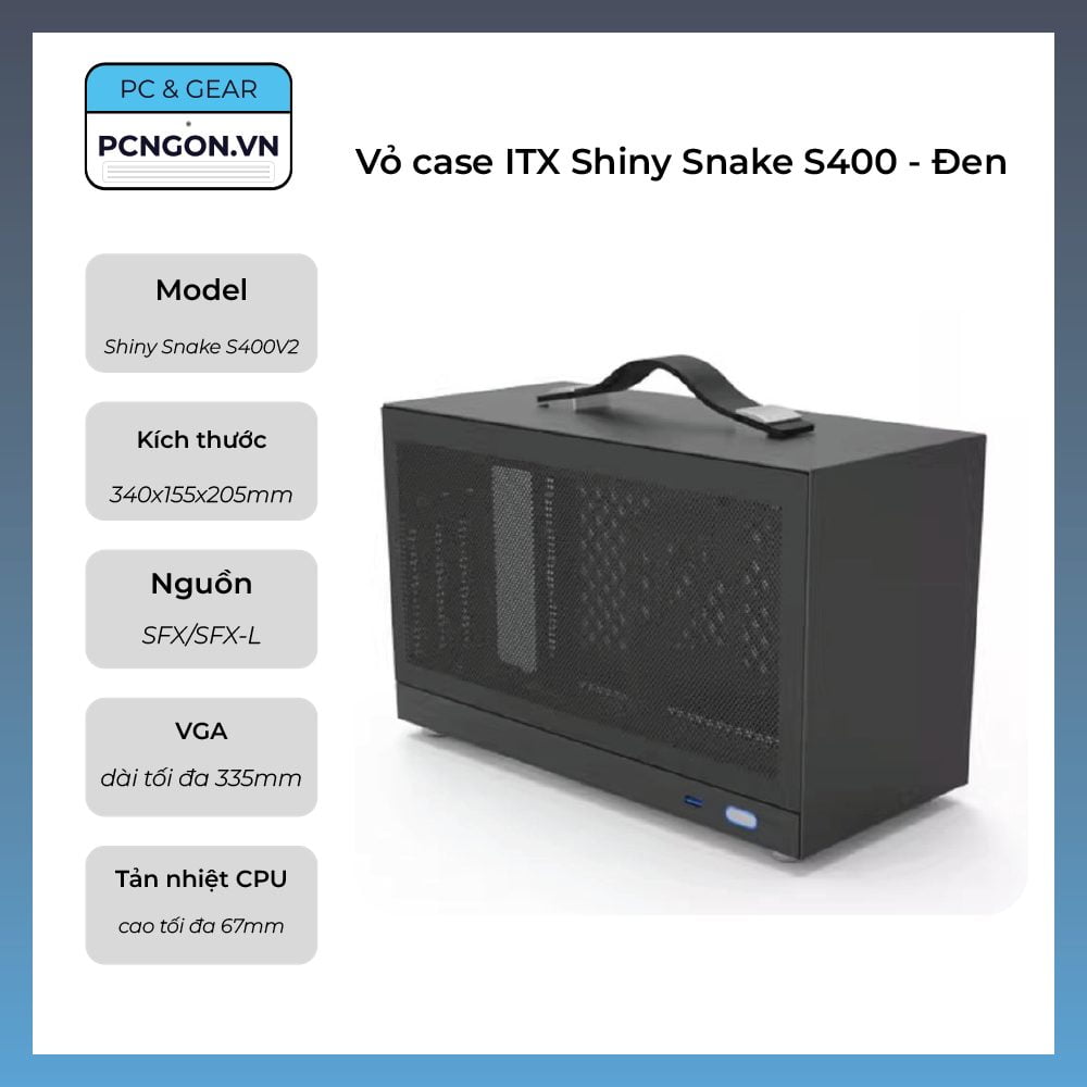 Vỏ Case Máy Tính Mini Itx Shiny Snake S400 - Đen