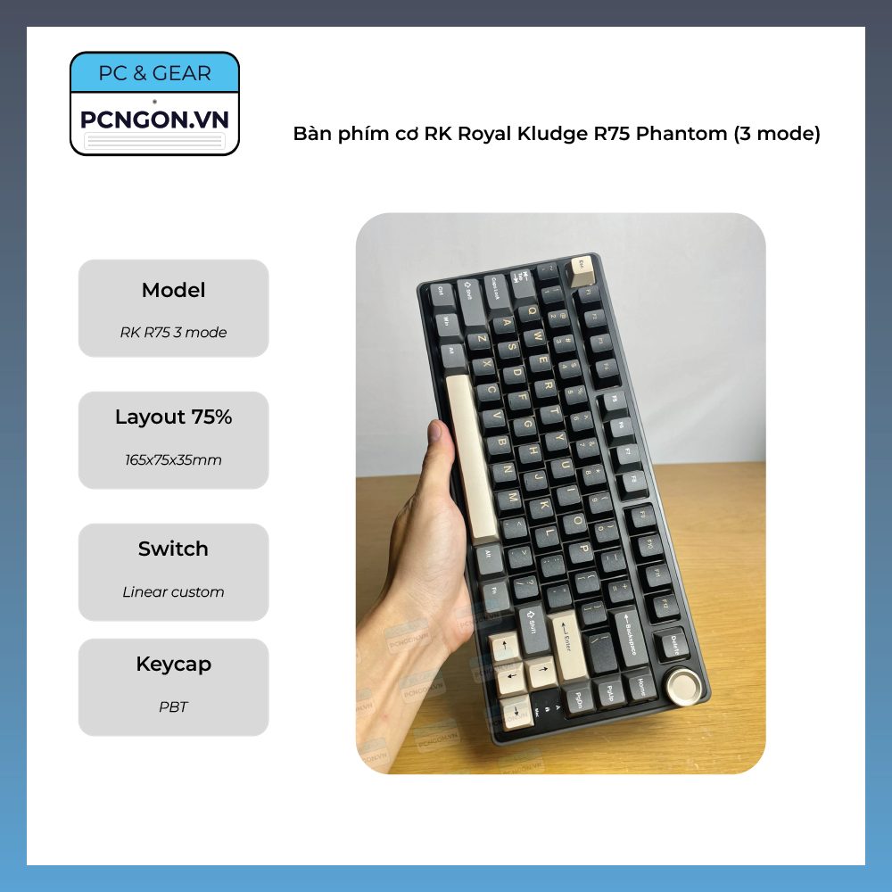 Bàn Phím Cơ Rk Royal Kludge R75 Phantom (3 Mode)