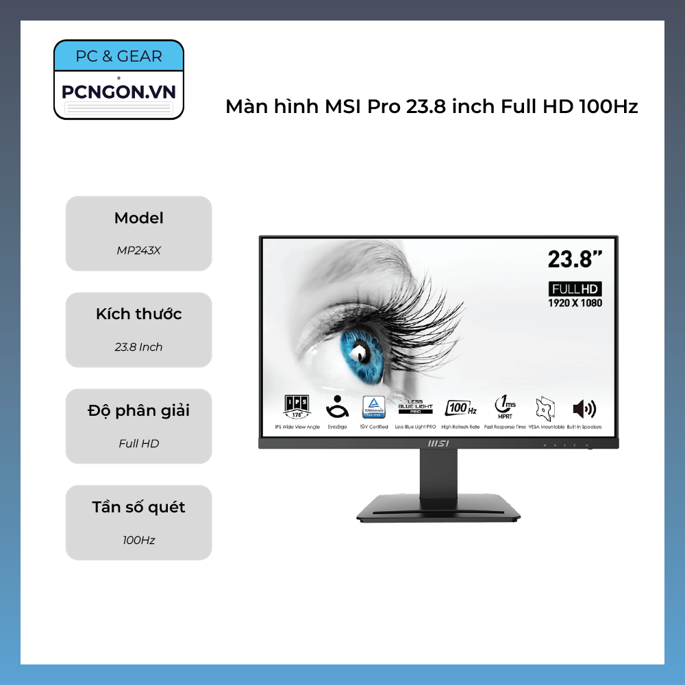 Màn Hình Msi Pro 23.8 Inch Full Hd 100hz (mp243x)