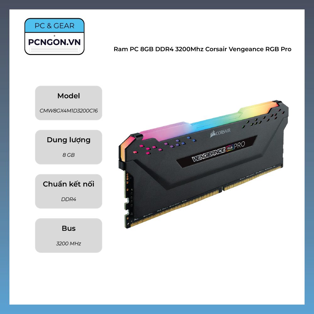 Ram Pc 8gb Ddr4 3200mhz Corsair Vengeance Rgb Pro