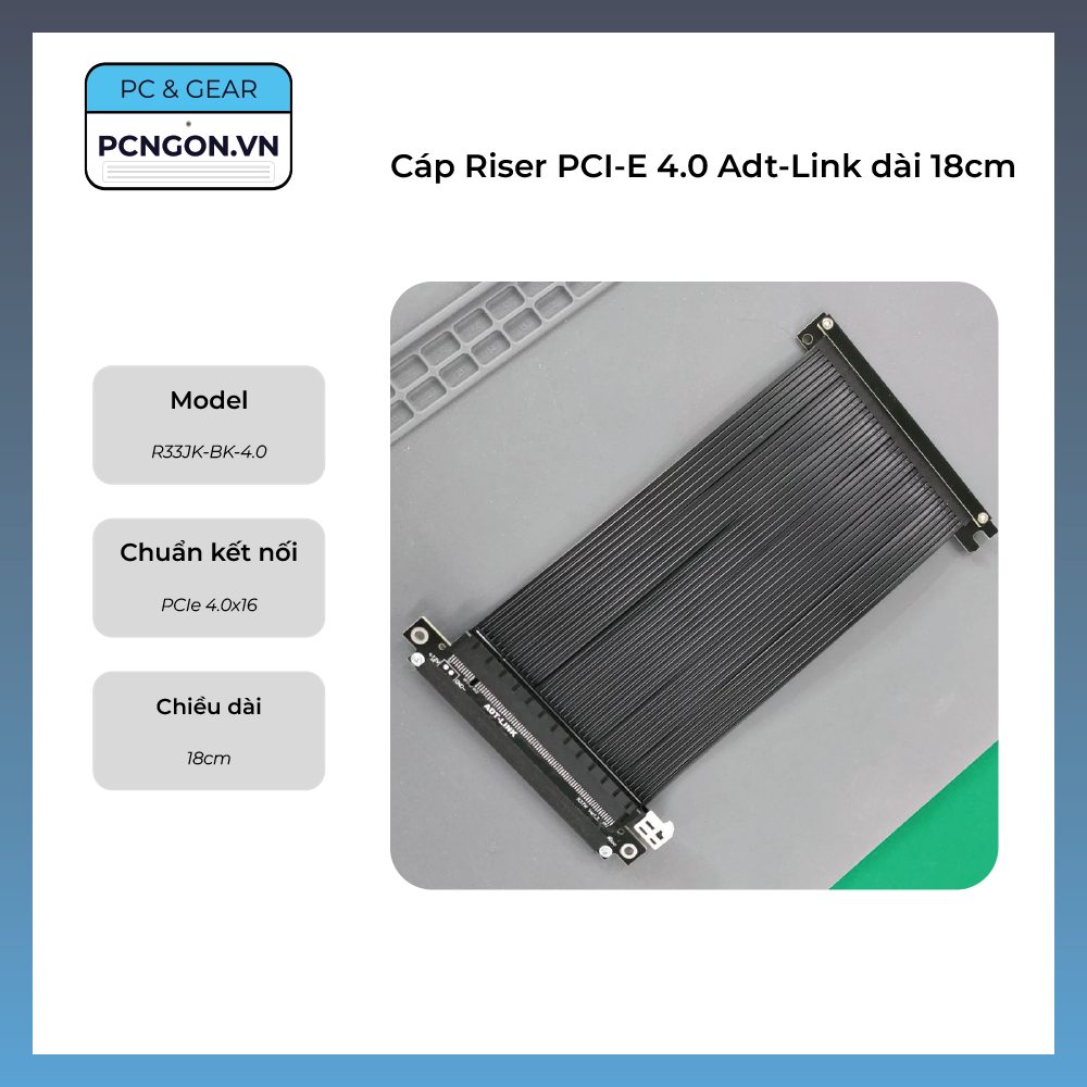 Cáp Riser Pci-e 4.0 Adt-link Dài 18cm