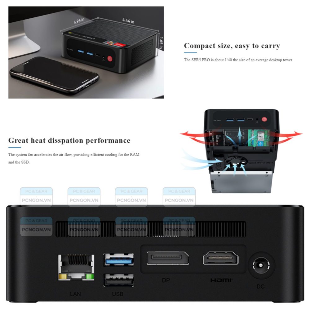Máy Tính Mini Pc Beelink Ser5 Pro Ryzen 7 5700u (barebone) (10)