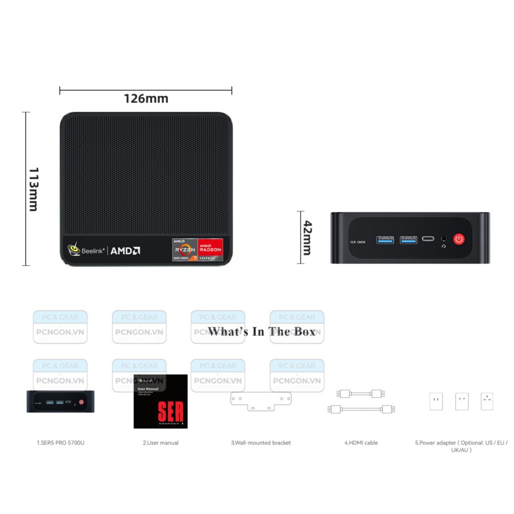 Máy Tính Mini Pc Beelink Ser5 Pro Ryzen 7 5700u (barebone) (3)