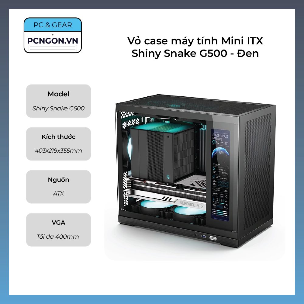 Vỏ Case Máy Tính Mini Itx Shiny Snake G500 - Đen