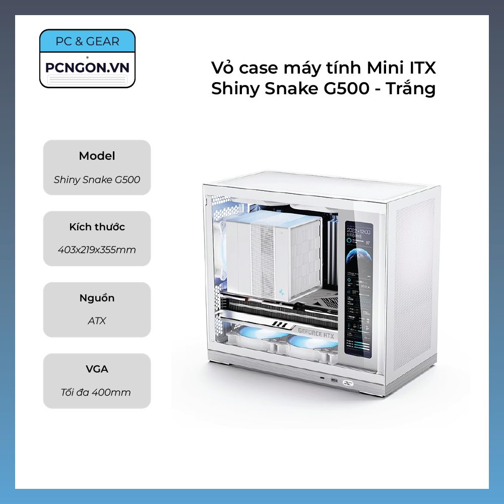 Vỏ Case Máy Tính Mini Itx Shiny Snake G500 - Trắng