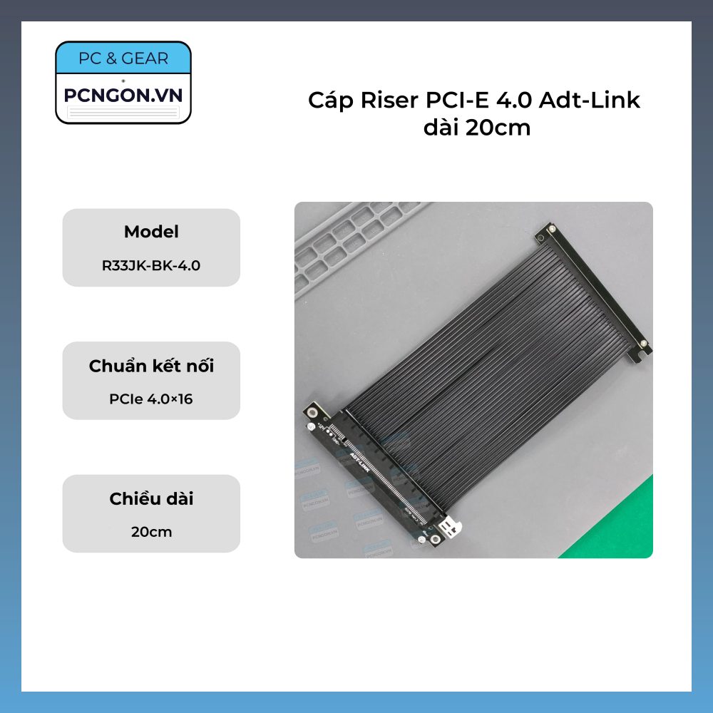 Cáp Riser Pci-e 4.0 Adt-link Dài 20cm