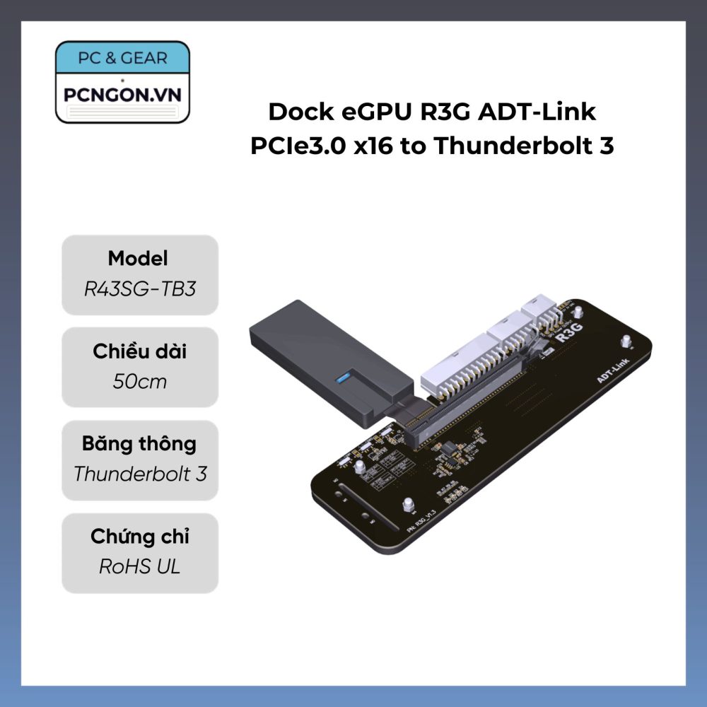 Dock eGPU R3G ADT-Link PCIe3.0 x16 to Thunderbolt 3 (R43SG-TB3 50cm)