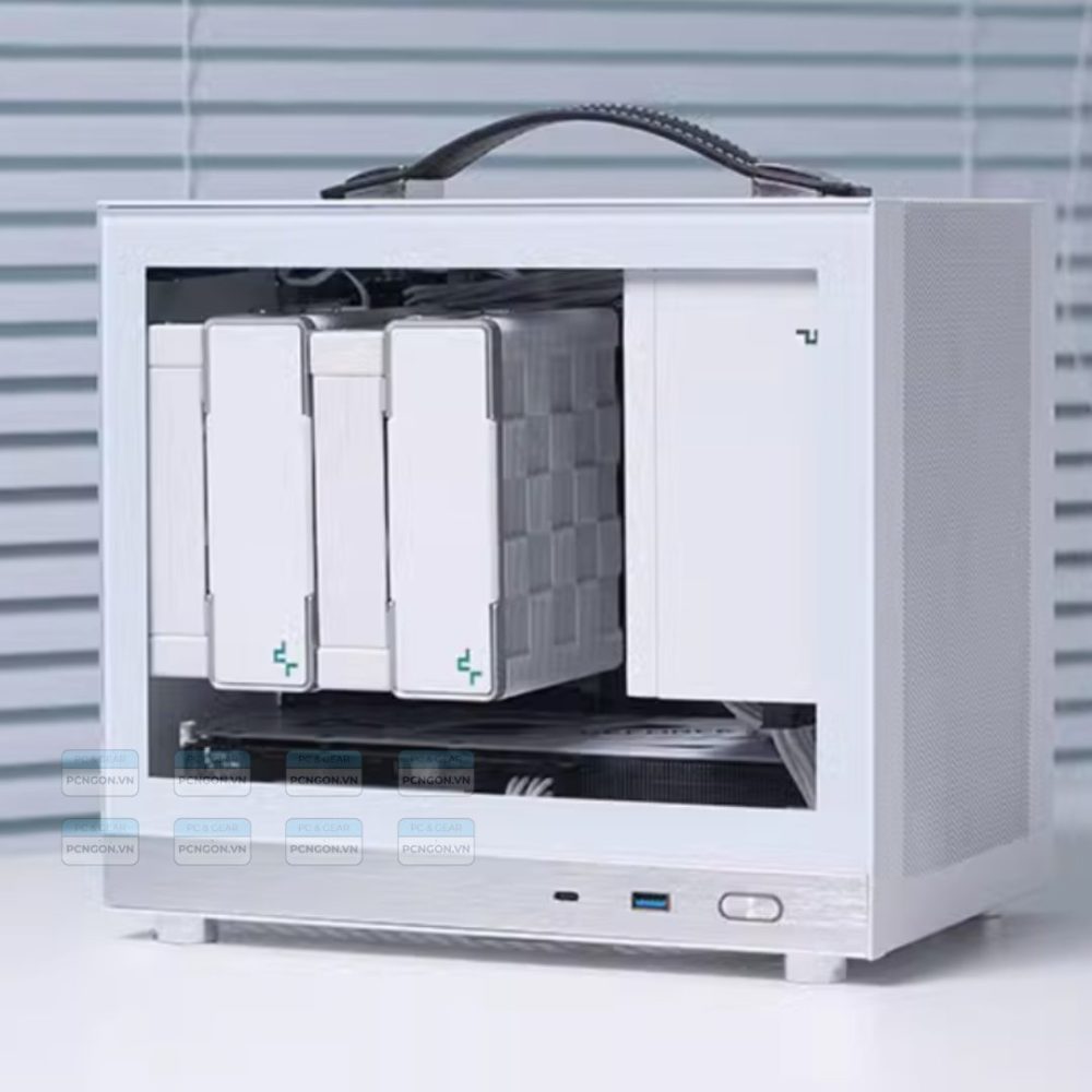 Vỏ Case Máy Tính Mini Itx Shiny Snake G200 - Trắng (mặt Kính) (4)