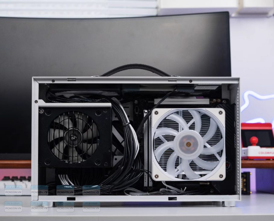 Vỏ Case Máy Tính Mini Itx Shiny Snake S400 - Trắng (type C, Riser 4.0) 1
