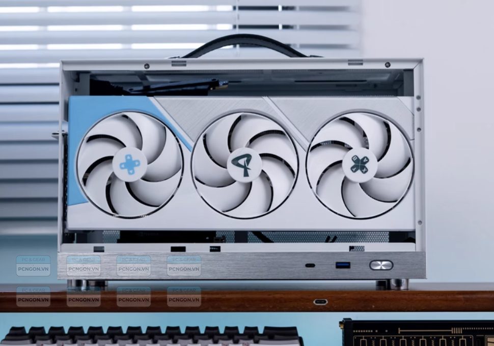 Vỏ Case Máy Tính Mini Itx Shiny Snake S400 - Trắng (type C, Riser 4.0) 4