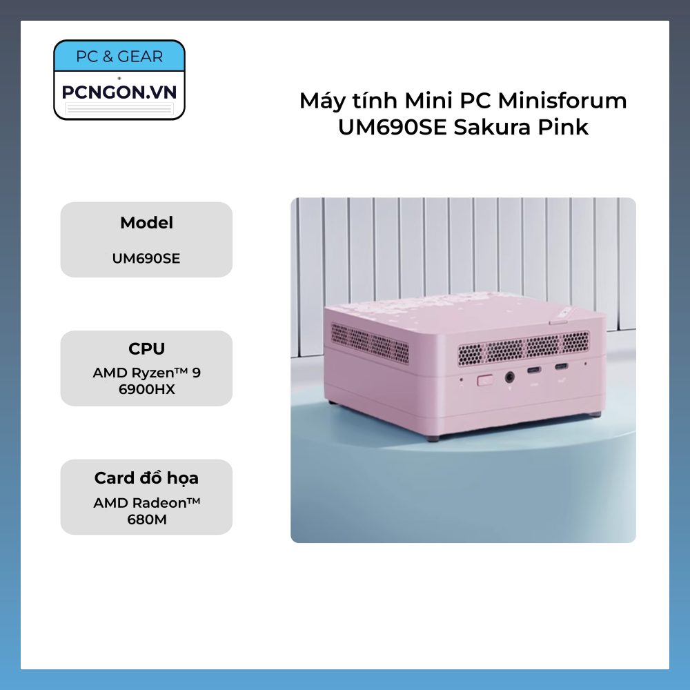 Máy Tính Mini Pc Minisforum Um690se Sakura Pink (barebone)