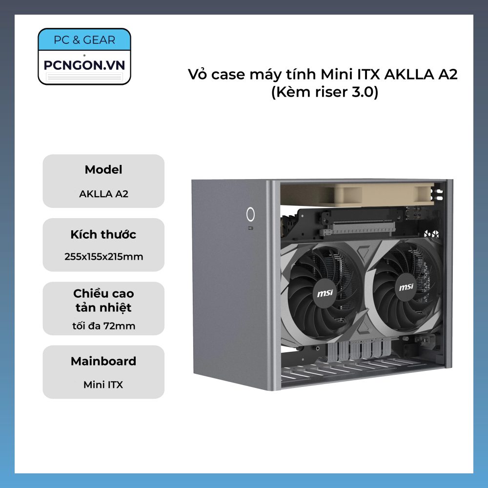 Vỏ Case Máy Tính Mini Itx Aklla A2 (kèm Riser 3.0)