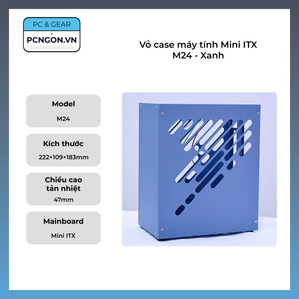 Vỏ Case Máy Tính Mini Itx M24 - Xanh
