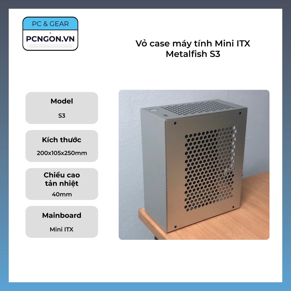 Vỏ Case Máy Tính Mini Itx Metalfish S3