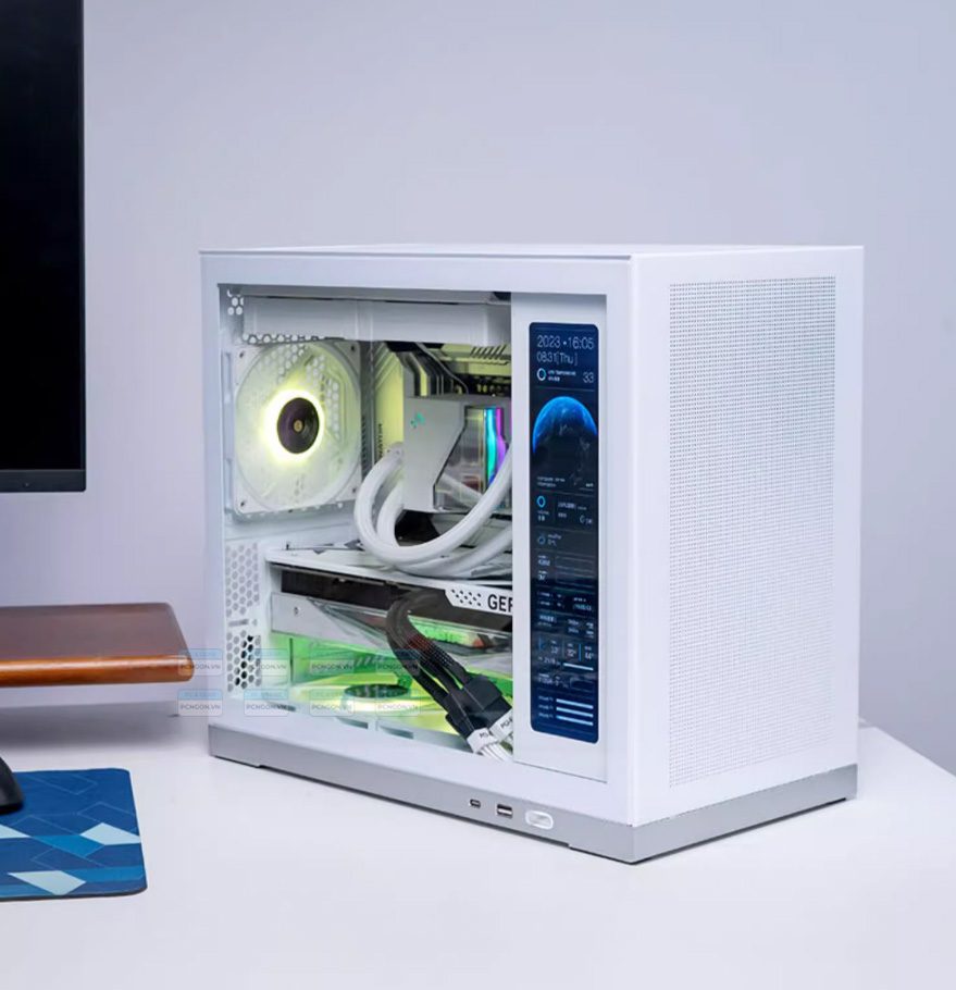 Vỏ Case Máy Tính Mini Itx Shiny Snake G500 - Trắng (kèm Màn Hình) 5