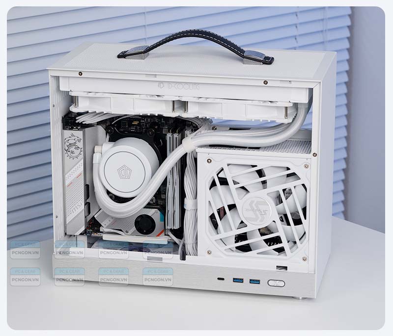 Vỏ Case Máy Tính Mini Itx Shiny Snake S500 - Trắng(s500v2, Mặt Lưới, Riser 4.0) (2)
