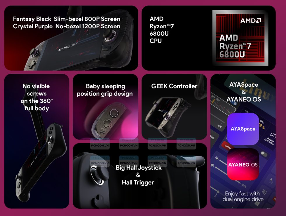 Máy Chơi Game Cầm Tay Ayaneo Geek (fantasy Black, Ram 16gb, Ssd 512tb) 8