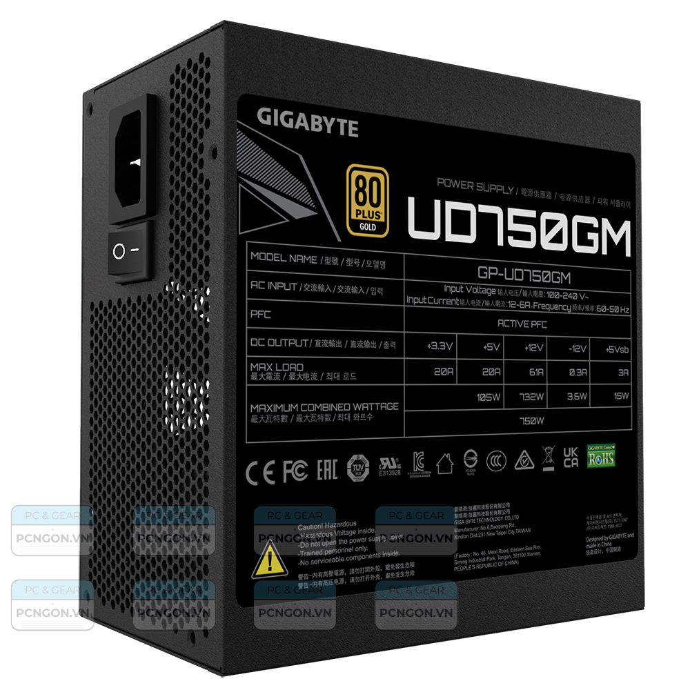 Nguồn Gigabyte 750w Gp-ud750gm 80 Plus Gold Full Modular 7