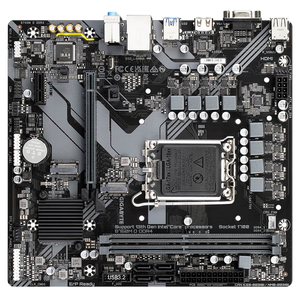 Mainboard Gigabyte B760m D Ddr4 (rev. 1.0) 6