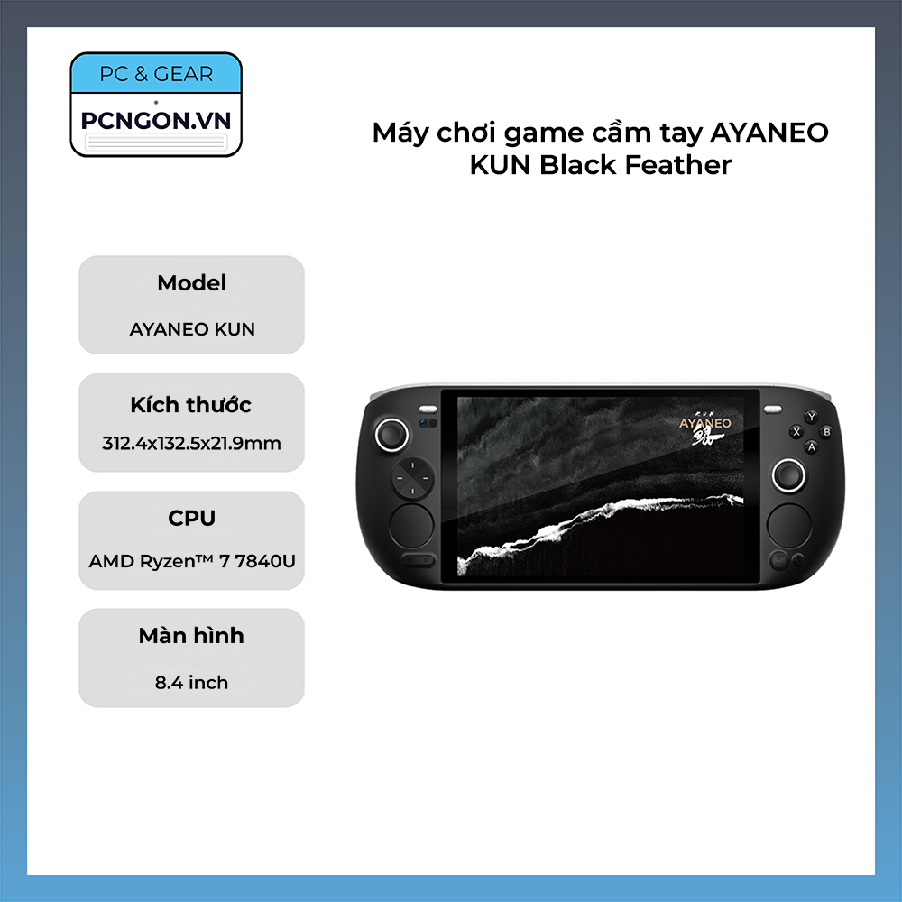 Máy chơi game cầm tay AYANEO KUN (Black Feather, Ram 32GB, SSD 1TB)