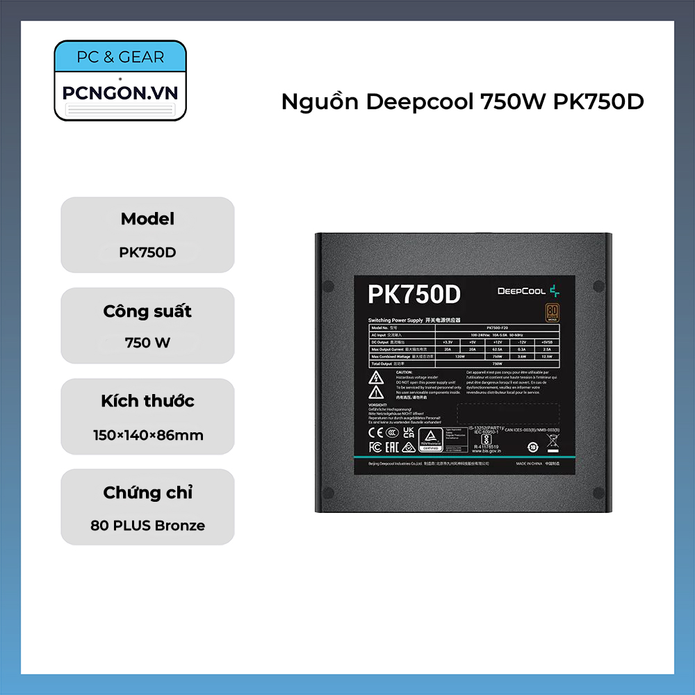 Nguồn Deepcool 750W PK750D