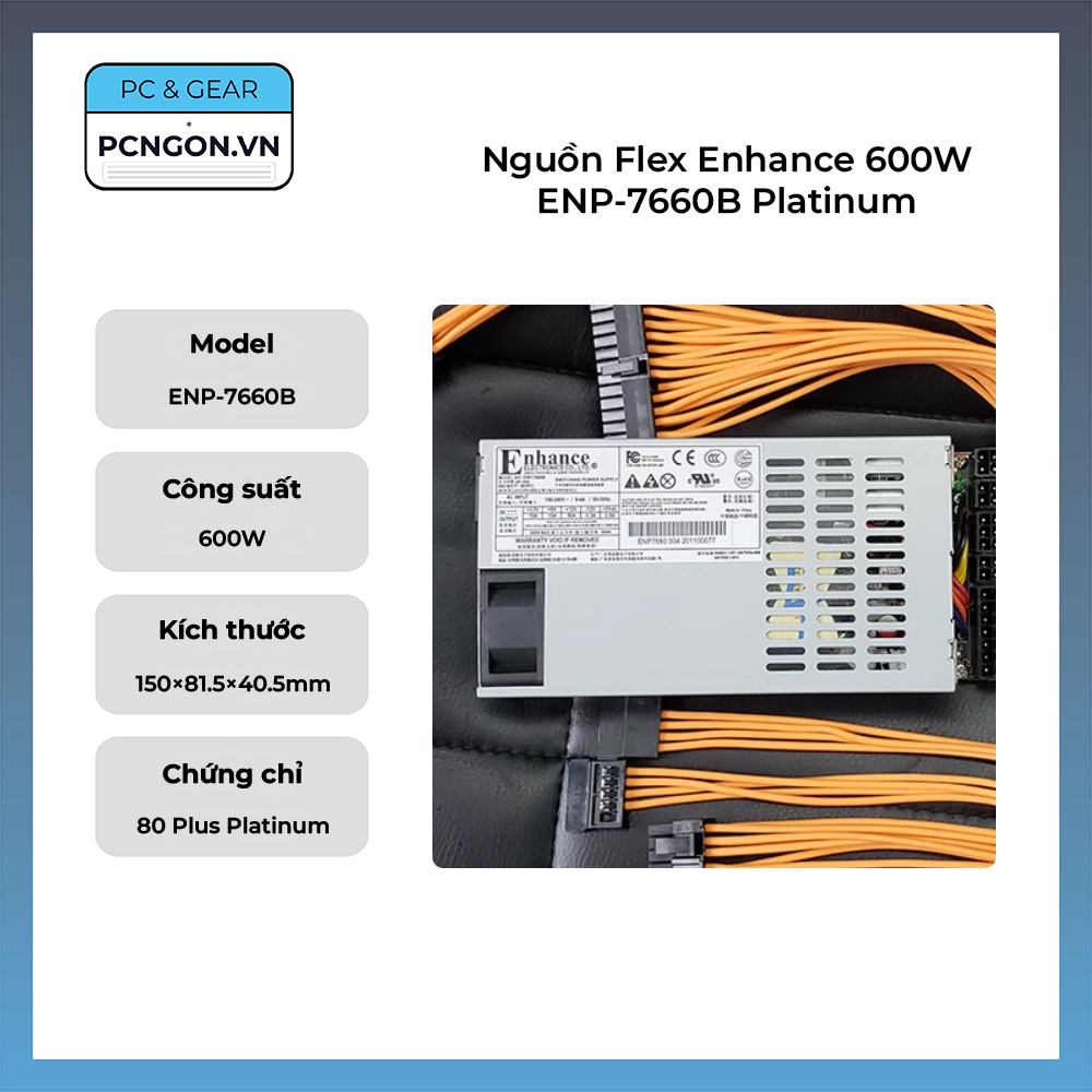Nguồn Flex Enhance 600W ENP-7660B Platinum (Module, Mod YTC)