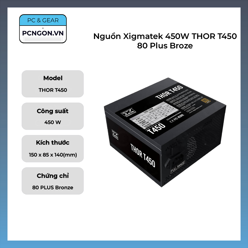 Nguồn Xigmatek 450W THOR T450 80 Plus Broze