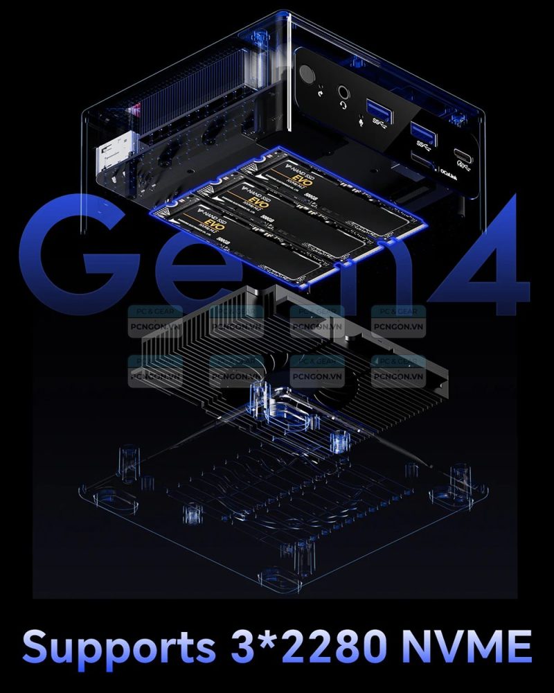 Máy Tính Mini Pc Aoostar Gem10 7840hs (ram 32gb, Không Ssd) 3