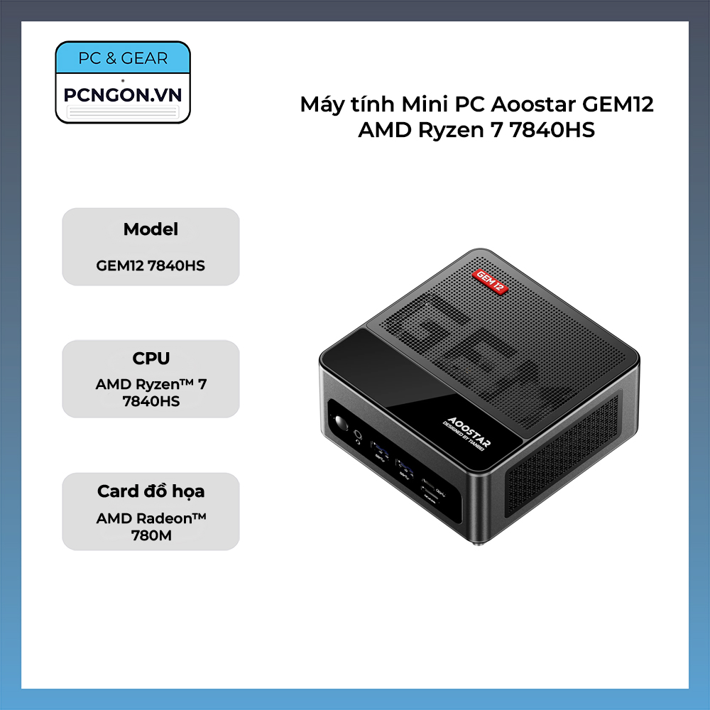 Máy Tính Mini Pc Aoostar Gem12 Amd Ryzen 7 7840hs (barebone)