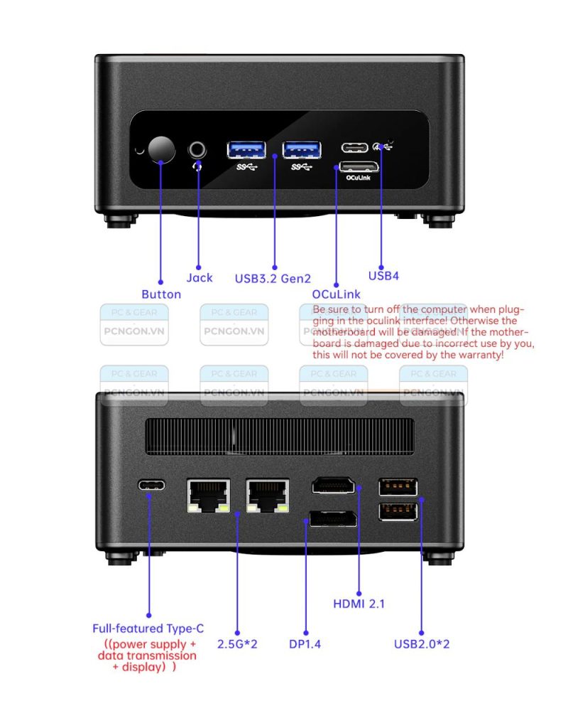 Máy Tính Mini Pc Aoostar Gem12 Amd Ryzen 9 6900hx (barebone) 4
