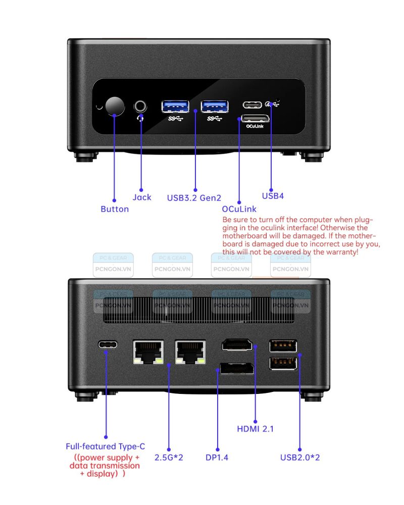 Máy Tính Mini Pc Aoostar Gem12 Pro Amd Ryzen 7 8845hs (barebone) 13