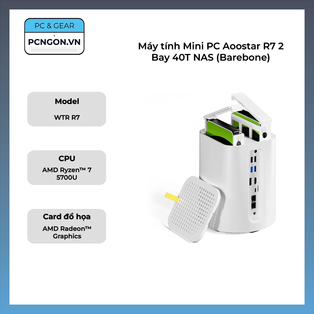 Máy Tính Mini Pc Aoostar R7 2 Bay 40t Nas (barebone)