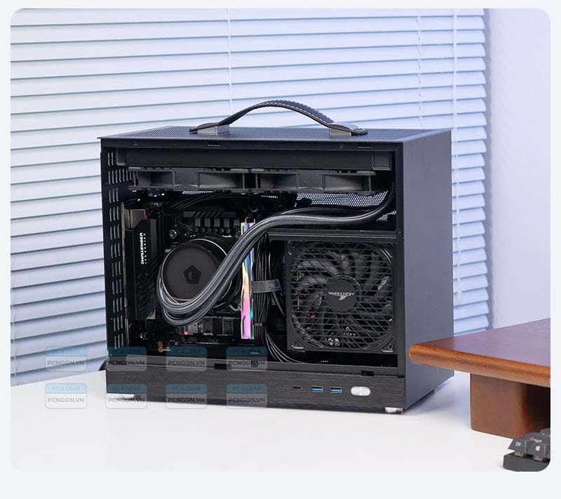 Vỏ Case Máy Tính Mini Itx Shiny Snake S500 - Đen(s500v2, Mặt Lưới, Riser 3.0) 14