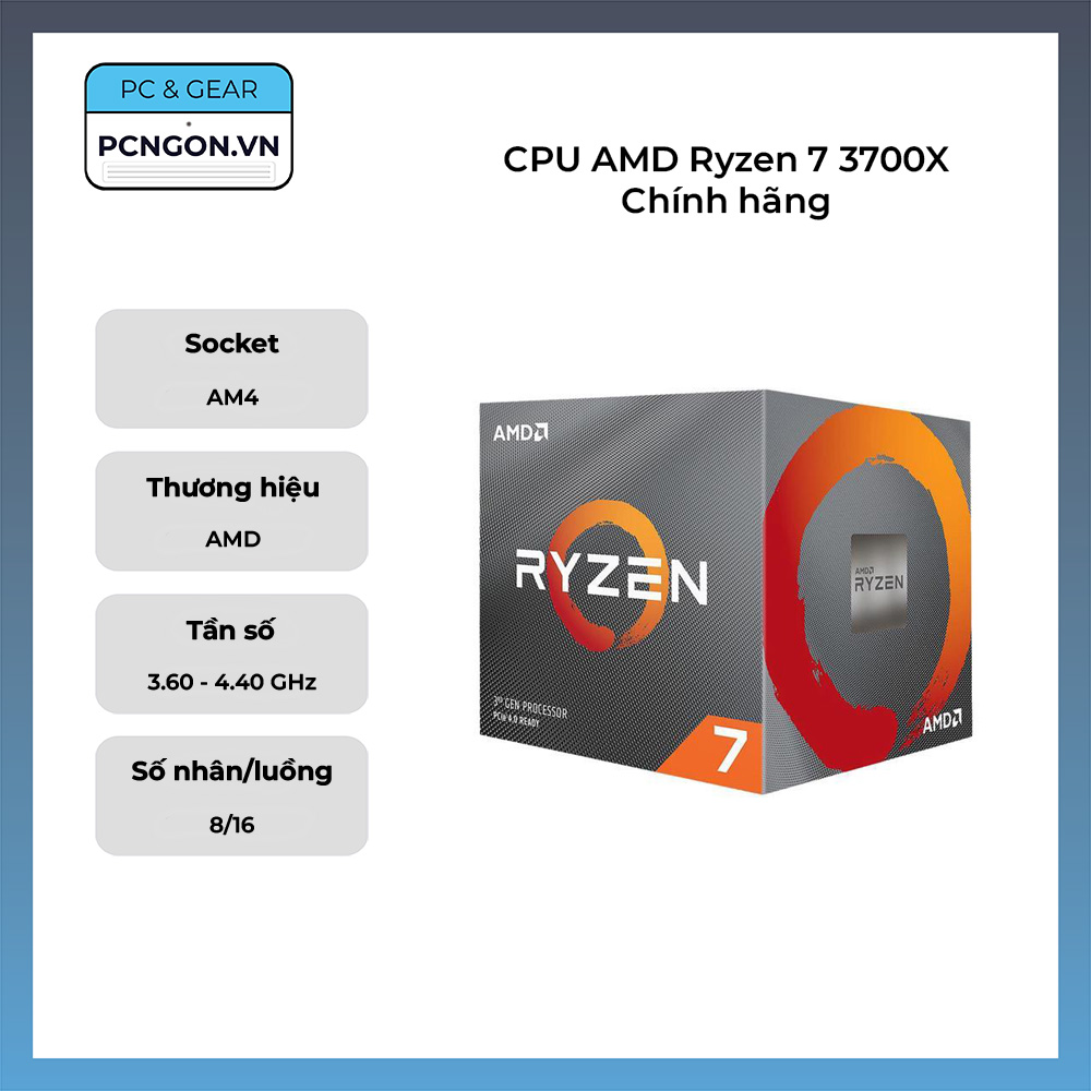 Cpu Amd Ryzen 7 3700x Chính Hãng (3.6ghz Turbo 4.4ghz, 8 Nhân 16 Luồng)