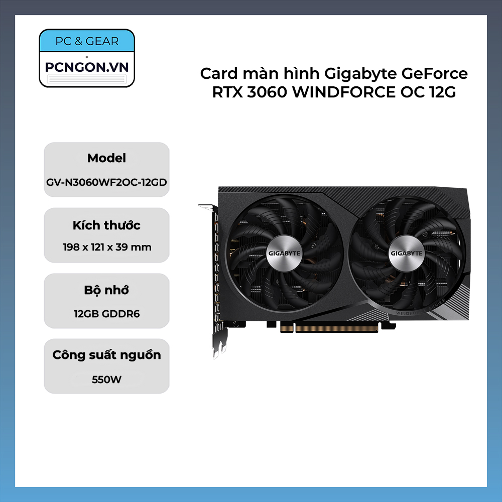 Card Màn Hình Gigabyte Geforce Rtx 3060 Windforce Oc 12g