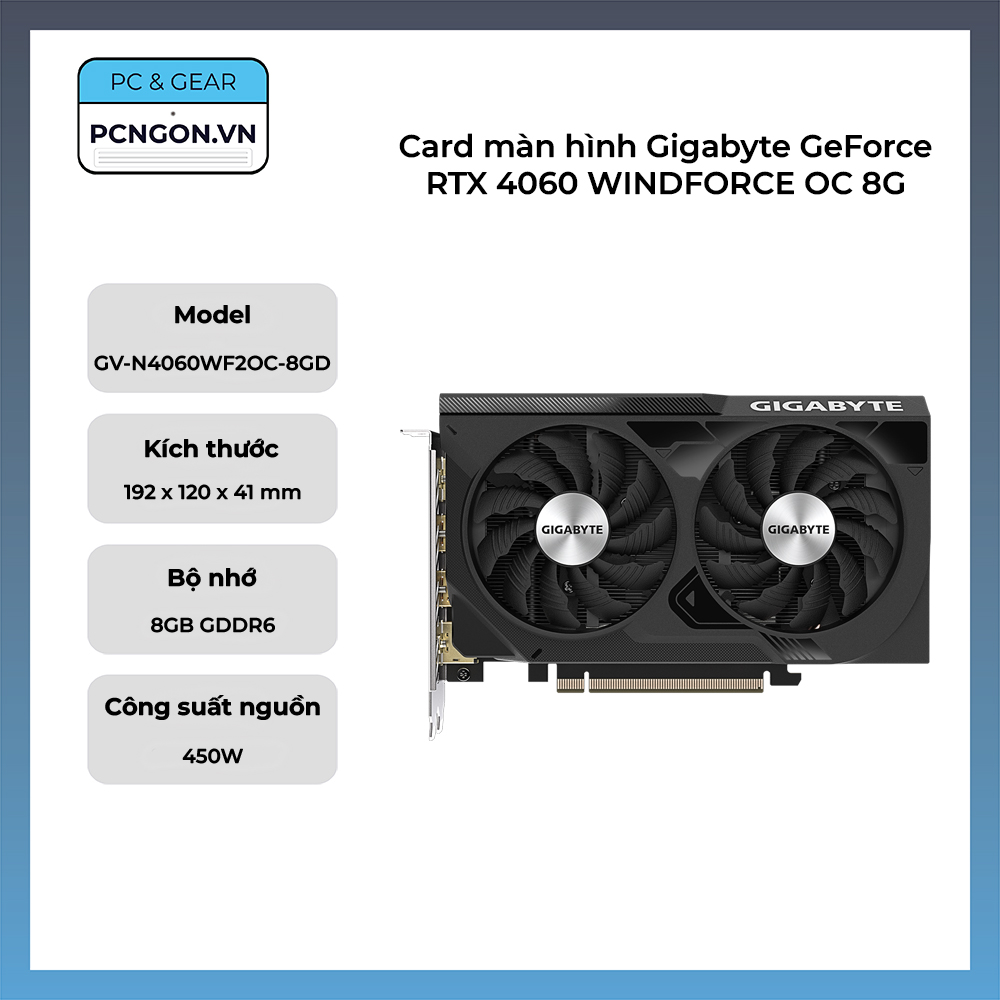Card Màn Hình Gigabyte Geforce Rtx 4060 Windforce Oc 8g