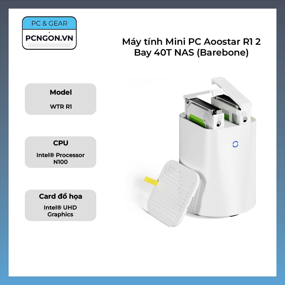 Mini PC Aoostar R1 2 Bay 40T NAS