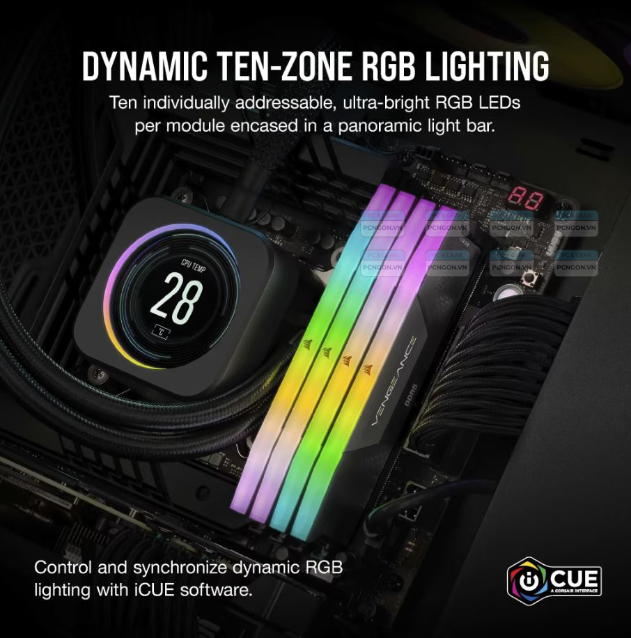 Ram Pc Corsair Vengeance Rgb 32gb Ddr5 5200mhz (2 X 16gb) 3