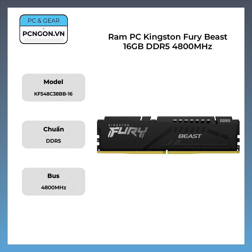 Ram Pc Kingston Fury Beast 16gb Ddr5 4800mhz