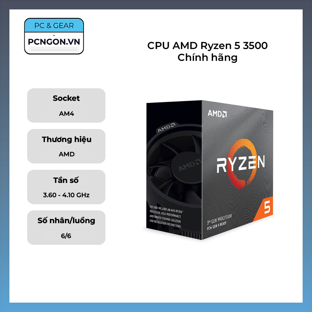 Cpu Amd Ryzen 5 3500 Chính Hãng (3.6ghz Turbo 4.1ghz, 6 Nhân 6 Luồng)