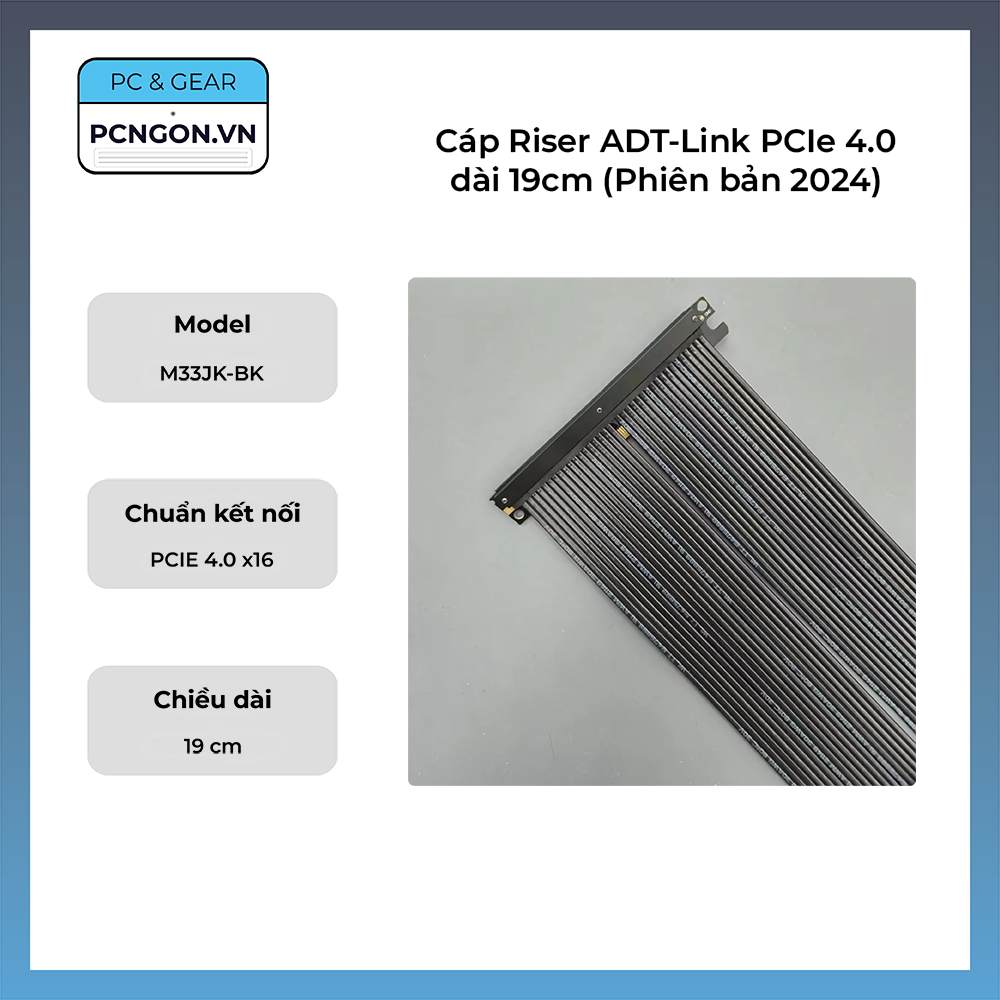 Cáp Riser Adt-link Pcie 4.0 Dài 19cm (phiên Bản 2024)