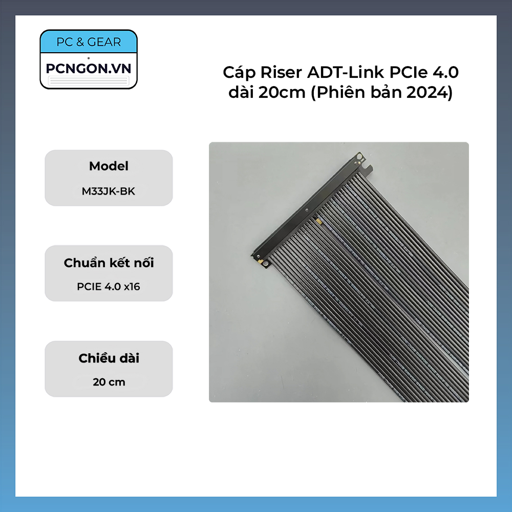 Cáp Riser Adt-link Pcie 4.0 Dài 20cm (phiên Bản 2024)