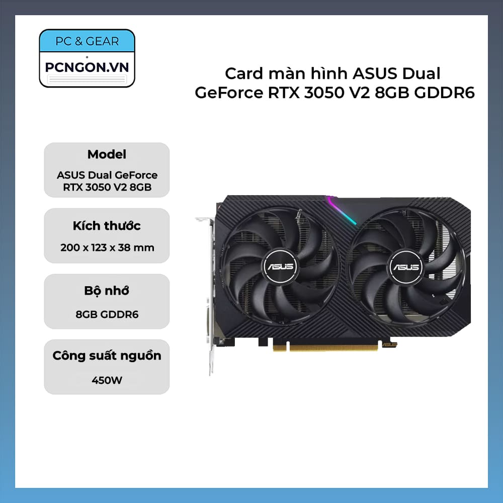 Card màn hình ASUS Dual V2 8GB GDDR6