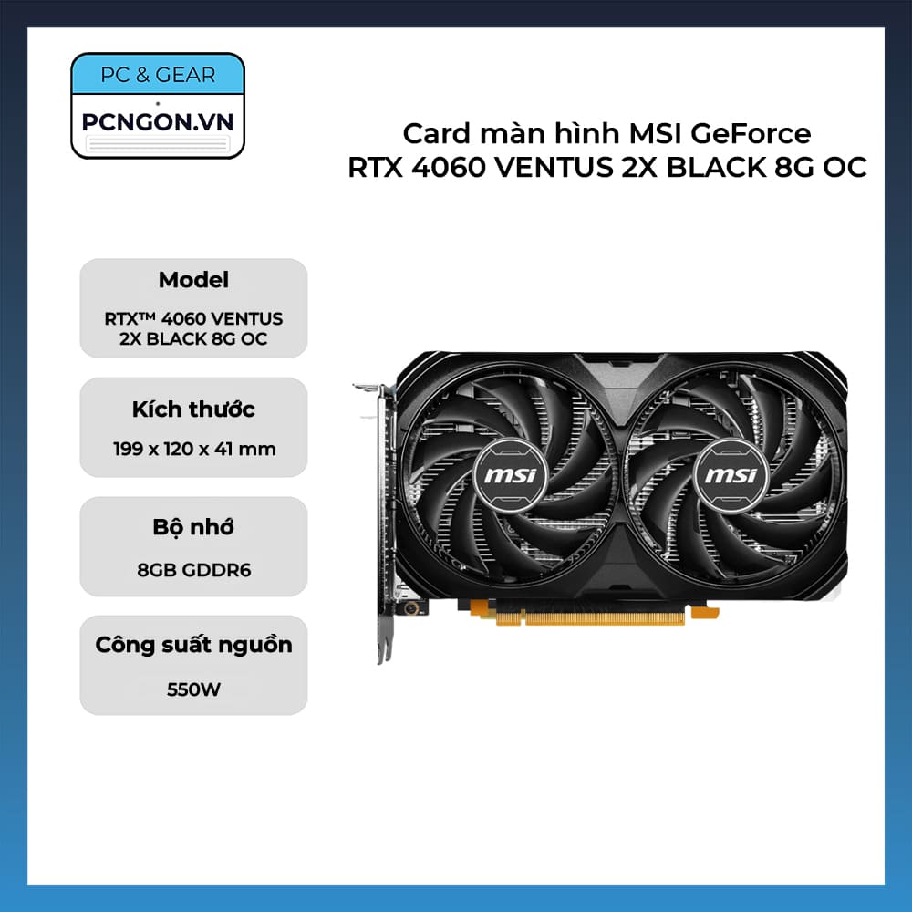 MSI GeForce RTX 4060 VENTUS 2X BLACK 8G OC