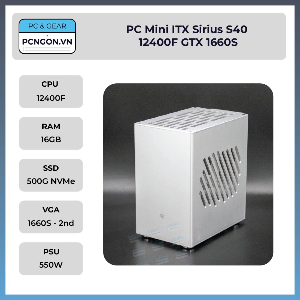 Pc Mini Itx Sirius S40 I5 12400f Gtx 1660s