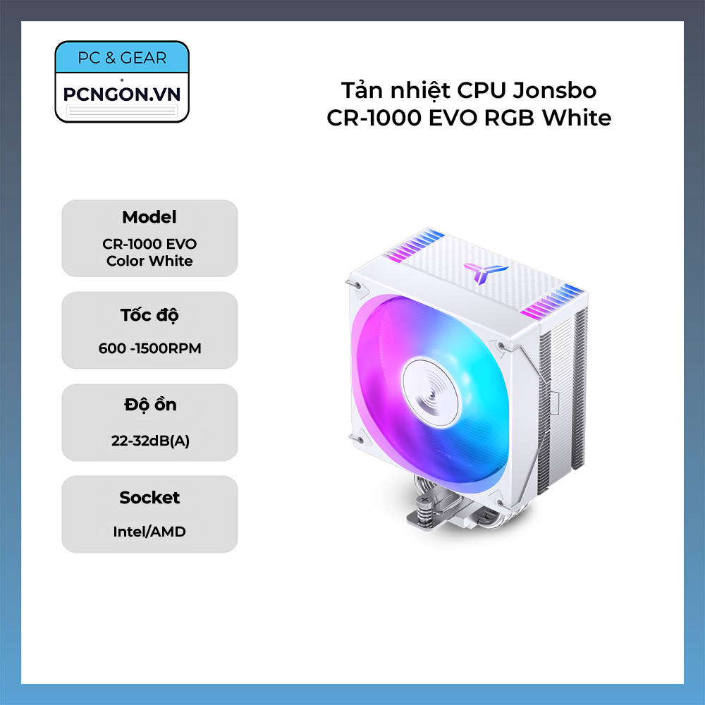 Tản Nhiệt Cpu Jonsbo Cr-1000 Evo Rgb White